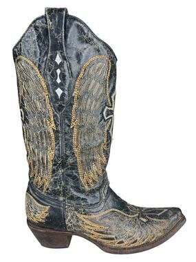 Corral Women's Black Brown Wings And Cross Western Cowgirl Boots Size US 9.5